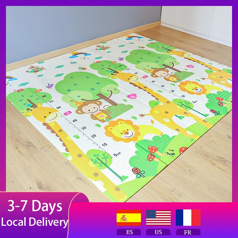 200x180cm Foldable Cartoon Baby Play Mat XPE Puzzle Children Mat - Baby Kingdom