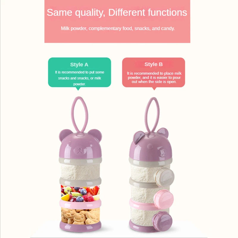 3/4 Layer Large Capacity Baby Milk Powder Box Portable Toddle Food Individual Storage Box - Baby Kingdom